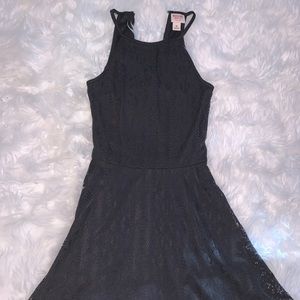 Black Lace Dress with Halter Neckline